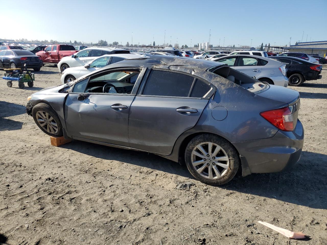 2012 Honda Civic VIN 19XFB2F93CE334959 Copart auction photo, all over damage thumbnail 2