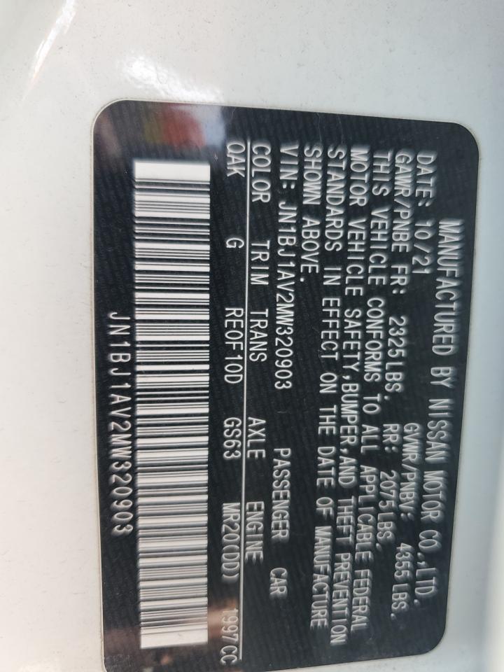 2021 Nissan Rogue VIN JN1BJ1AV2MW320903 Copart auction photo, front end damage thumbnail 12