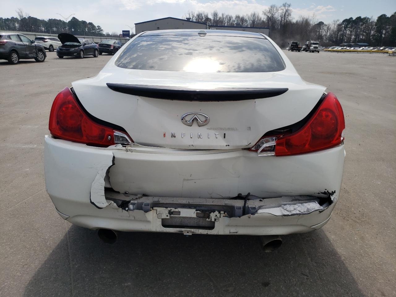 2013 Infiniti G VIN JN1CV6ELXDM982206 Copart auction photo, rear end / front end damage thumbnail 6