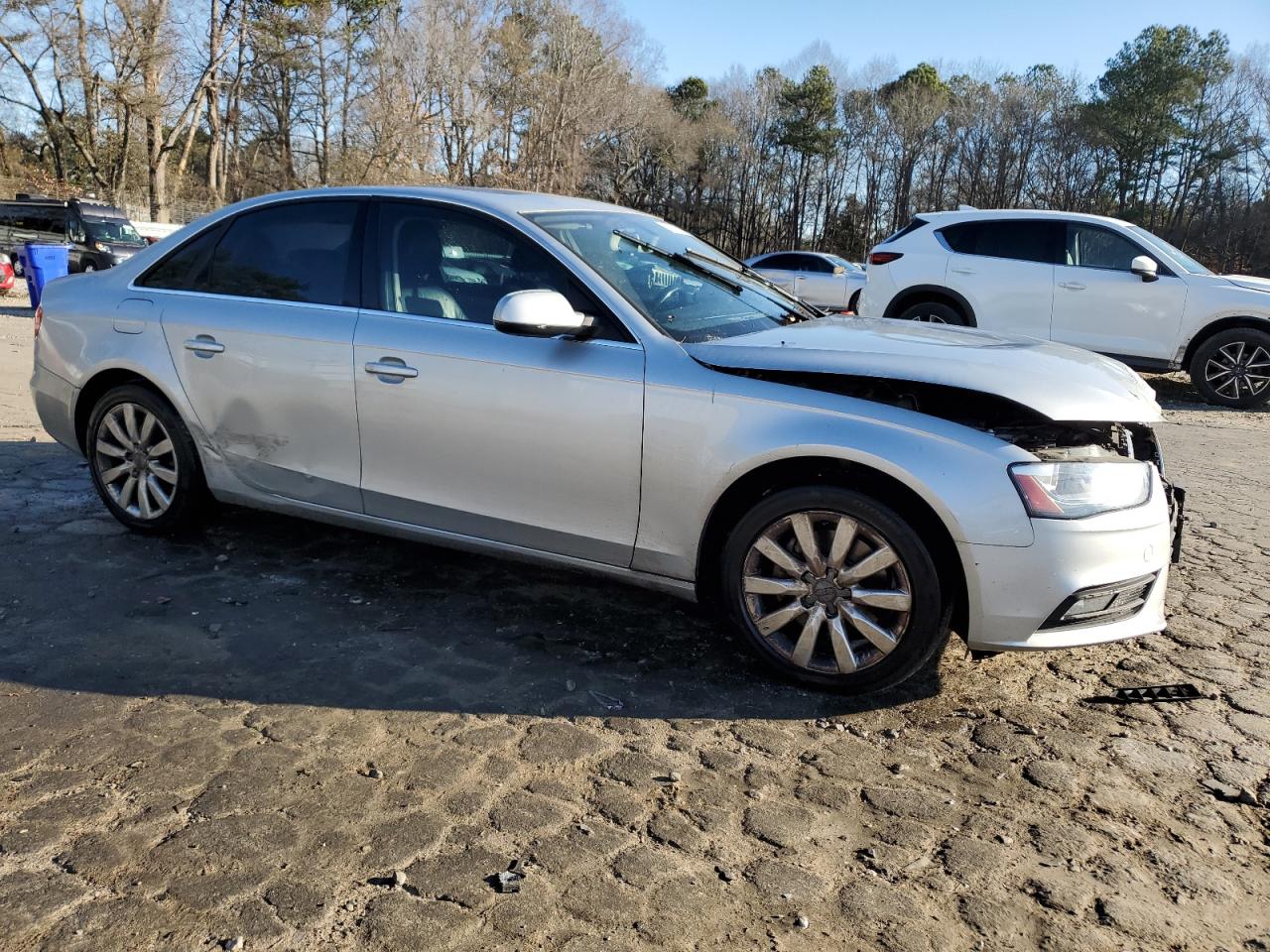 2013 Audi A4 VIN WAUBFAFLXDN038615 Copart auction photo, front end / side damage thumbnail 4