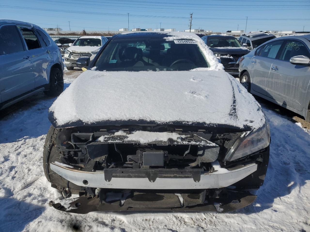 2015 Hyundai Genesis VIN KMHGN4JE0FU018271 Copart auction photo, front end / rear end damage thumbnail 5