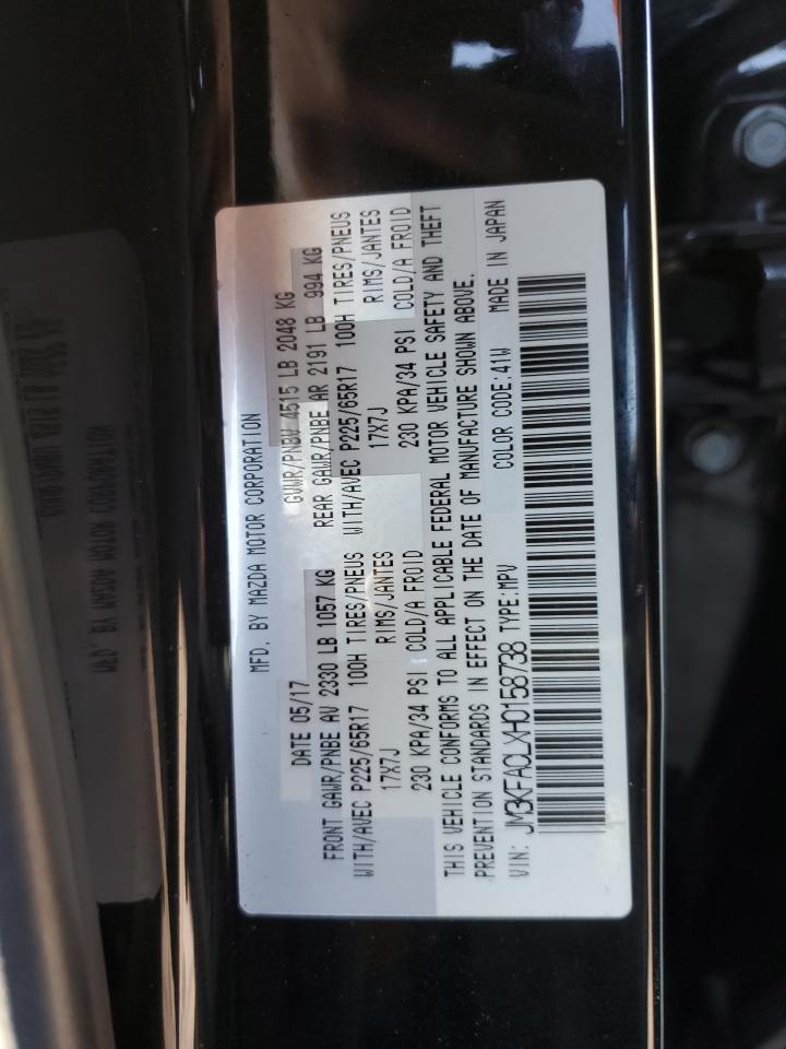 2017 Mazda CX-5 VIN JM3KFACLXH0158738 Copart auction photo, front end / rear end damage thumbnail 13