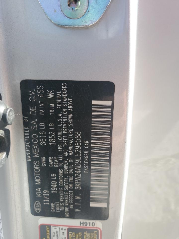 2020 KIA Rio VIN 3KPA24AD9LE296588 Copart auction photo, front end damage thumbnail 15