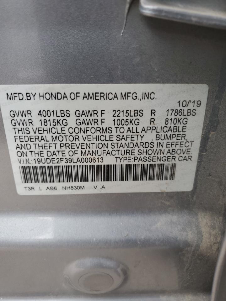 2020 Acura ILX VIN 19UDE2F39LA000613 Copart auction photo, side / front end damage thumbnail 14