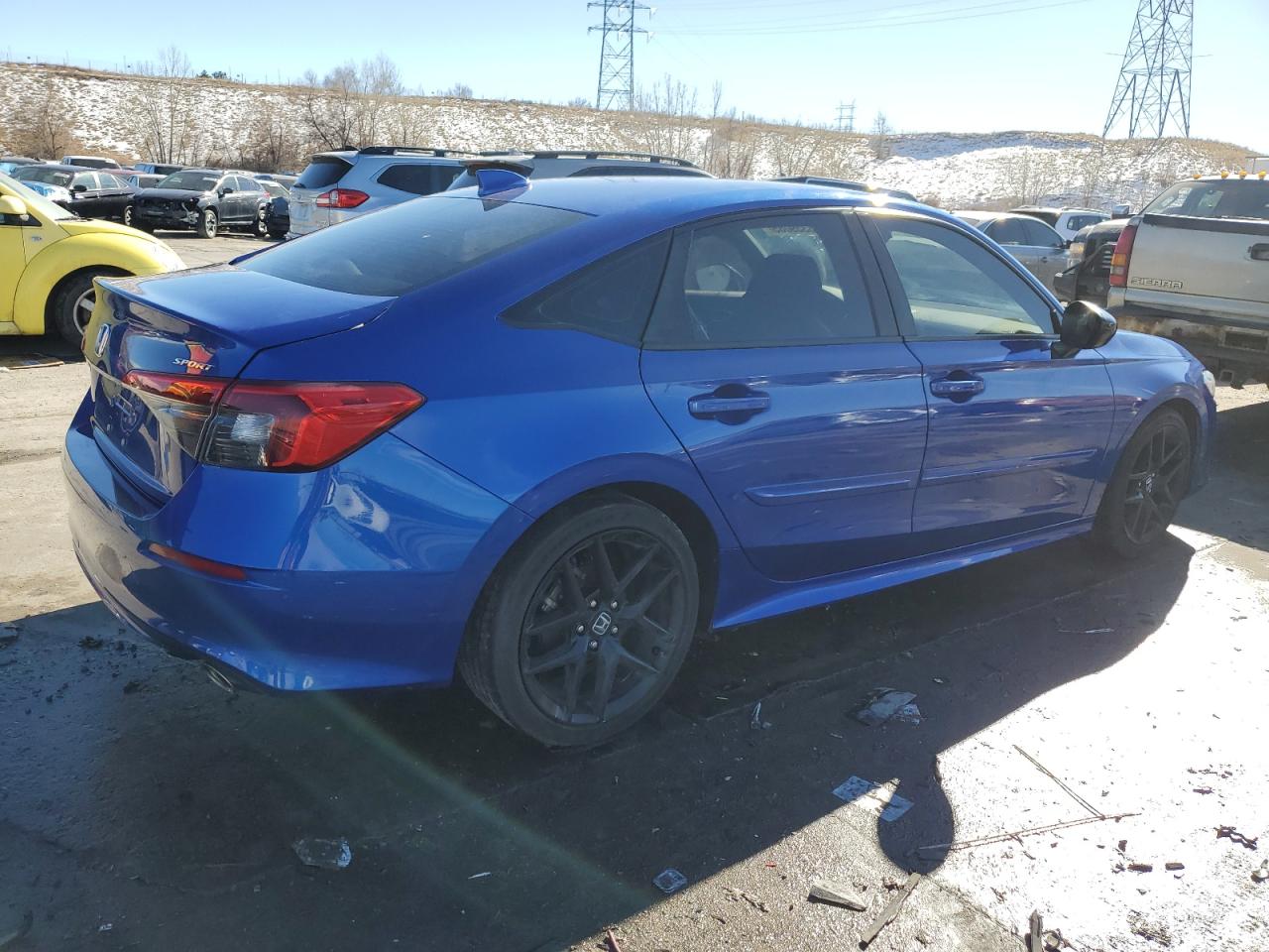 2022 Honda Civic VIN 2HGFE2F53NH543986 Copart auction photo, rear end / side damage thumbnail 3