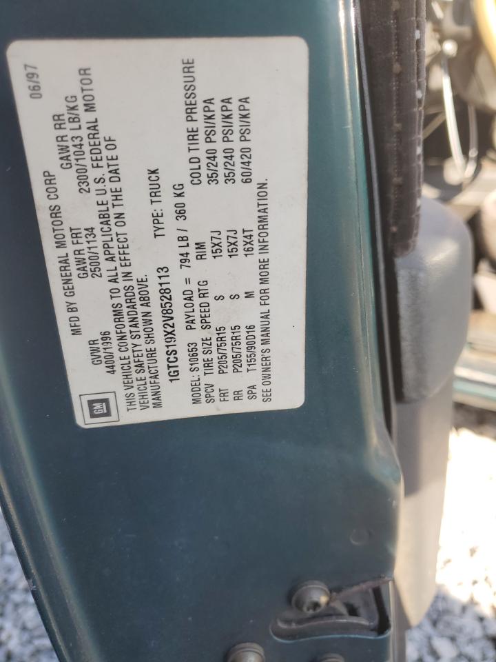 1997 GMC Sonoma VIN 1GTCS19X2V8528113 Copart auction photo, front end damage thumbnail 12