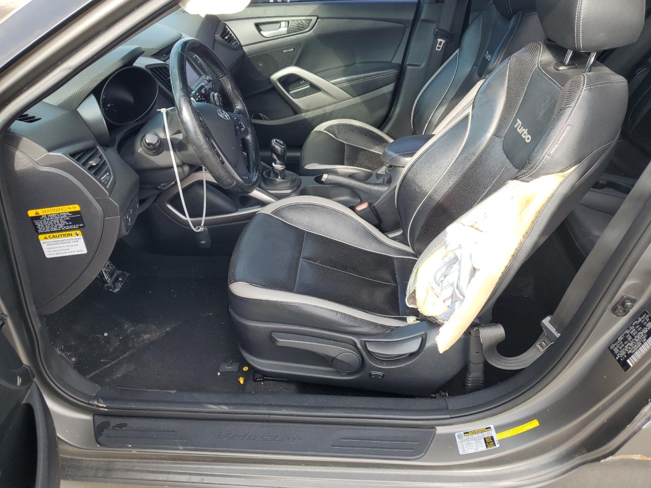 2013 Hyundai Veloster VIN KMHTC6AE5DU171922 Copart auction photo, all over damage thumbnail 7