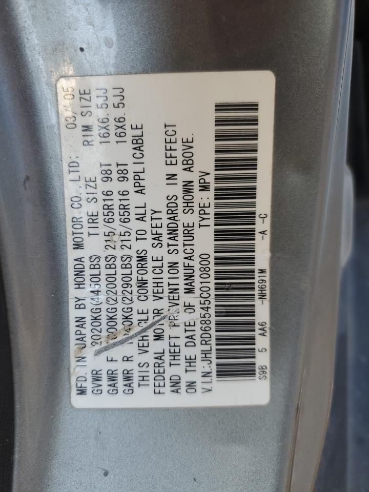 2005 Honda CR-V VIN JHLRD68545C010800 Copart auction photo, side damage thumbnail 15