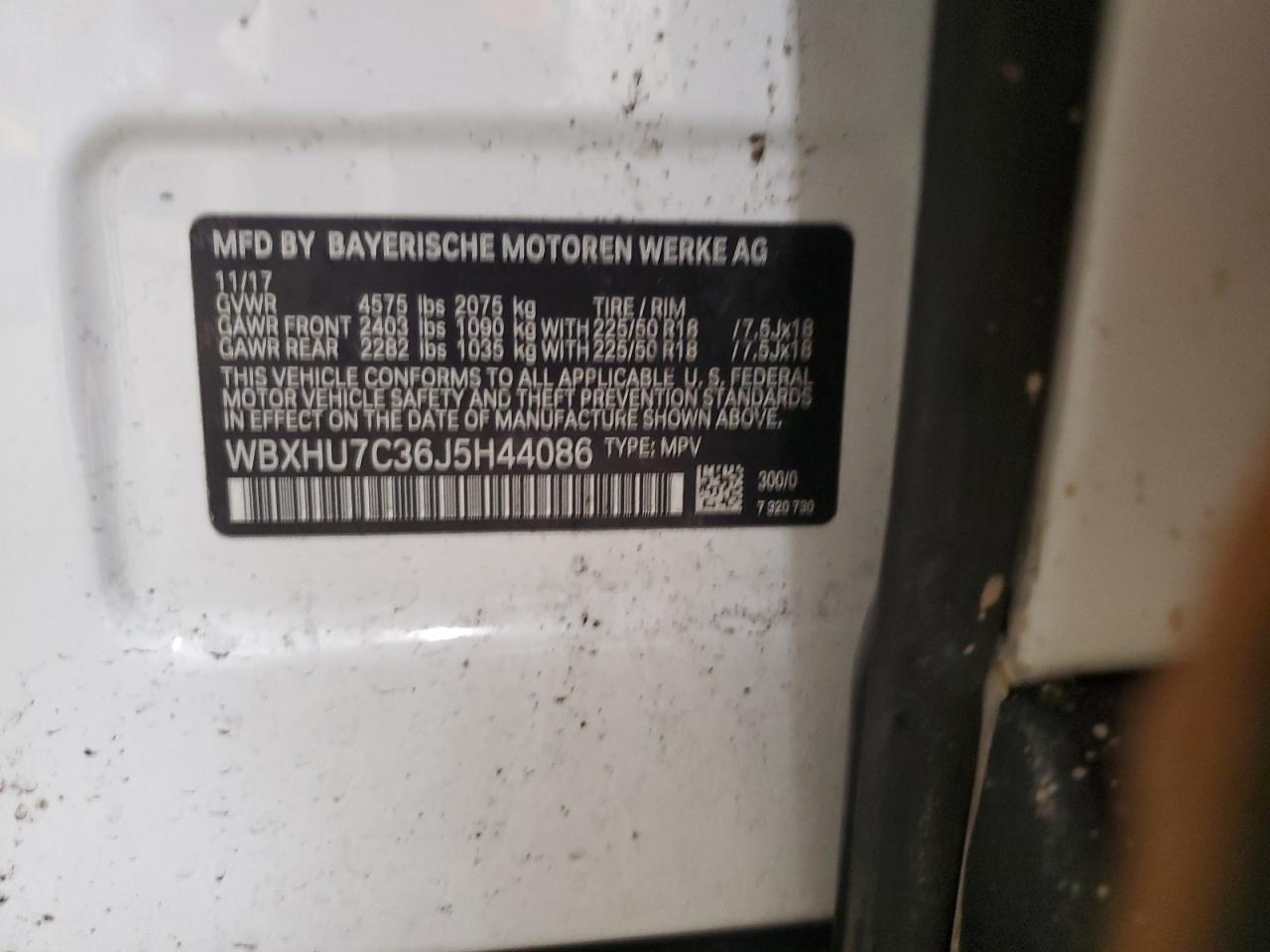 2018 BMW X1 VIN WBXHU7C36J5H44086 Copart auction photo, front end damage thumbnail 14