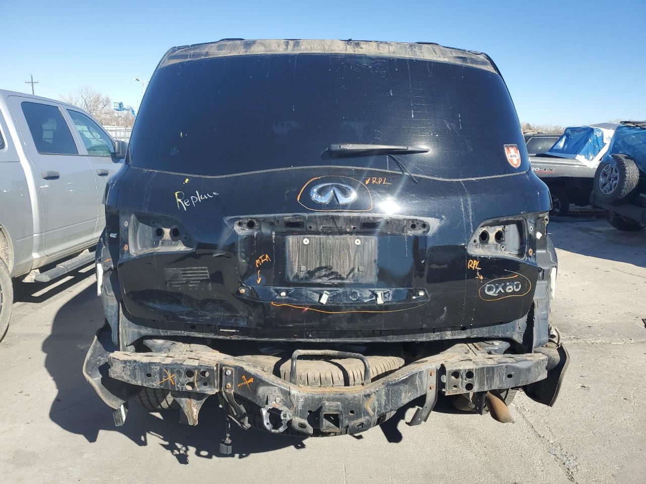 2016 Infiniti QX80 VIN JN8AZ2NC0G9401356 Copart auction photo, rear end damage thumbnail 6