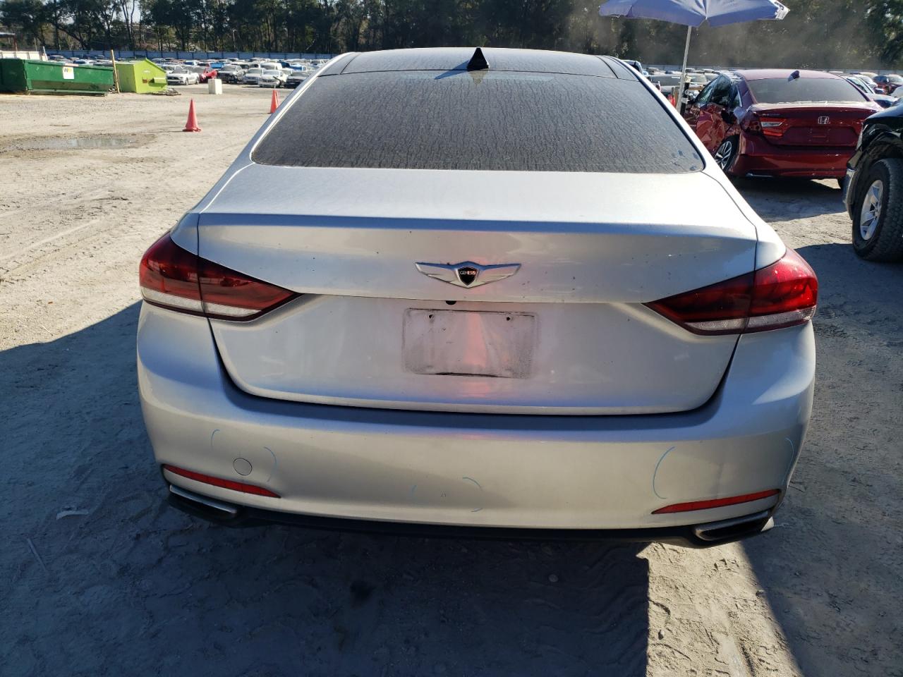 2015 Hyundai Genesis VIN KMHGN4JE5FU017259 Copart auction photo, side / front end damage thumbnail 6