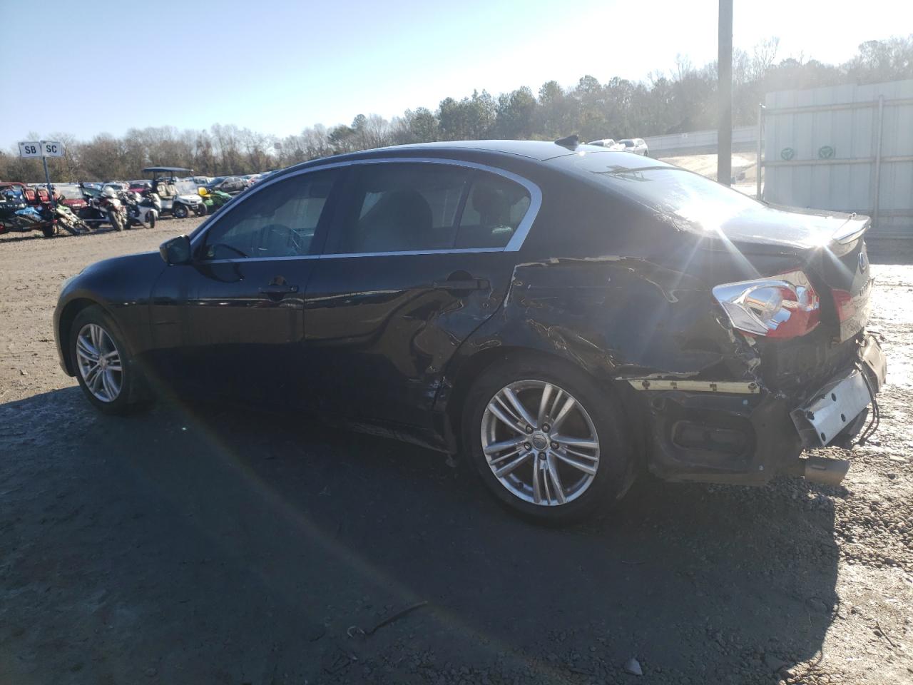 2012 Infiniti G VIN JN1CV6AR3CM674724 Copart auction photo, rear end / side damage thumbnail 2