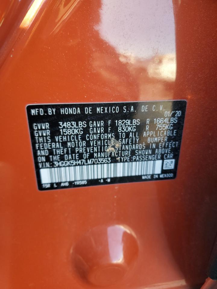 2020 Honda Fit VIN 3HGGK5H47LM703563 Copart auction photo, front end damage thumbnail 12