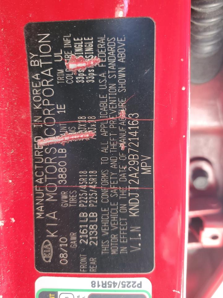 2011 KIA Soul VIN KNDJT2A29B7214163 Copart auction photo, mechanical damage thumbnail 13
