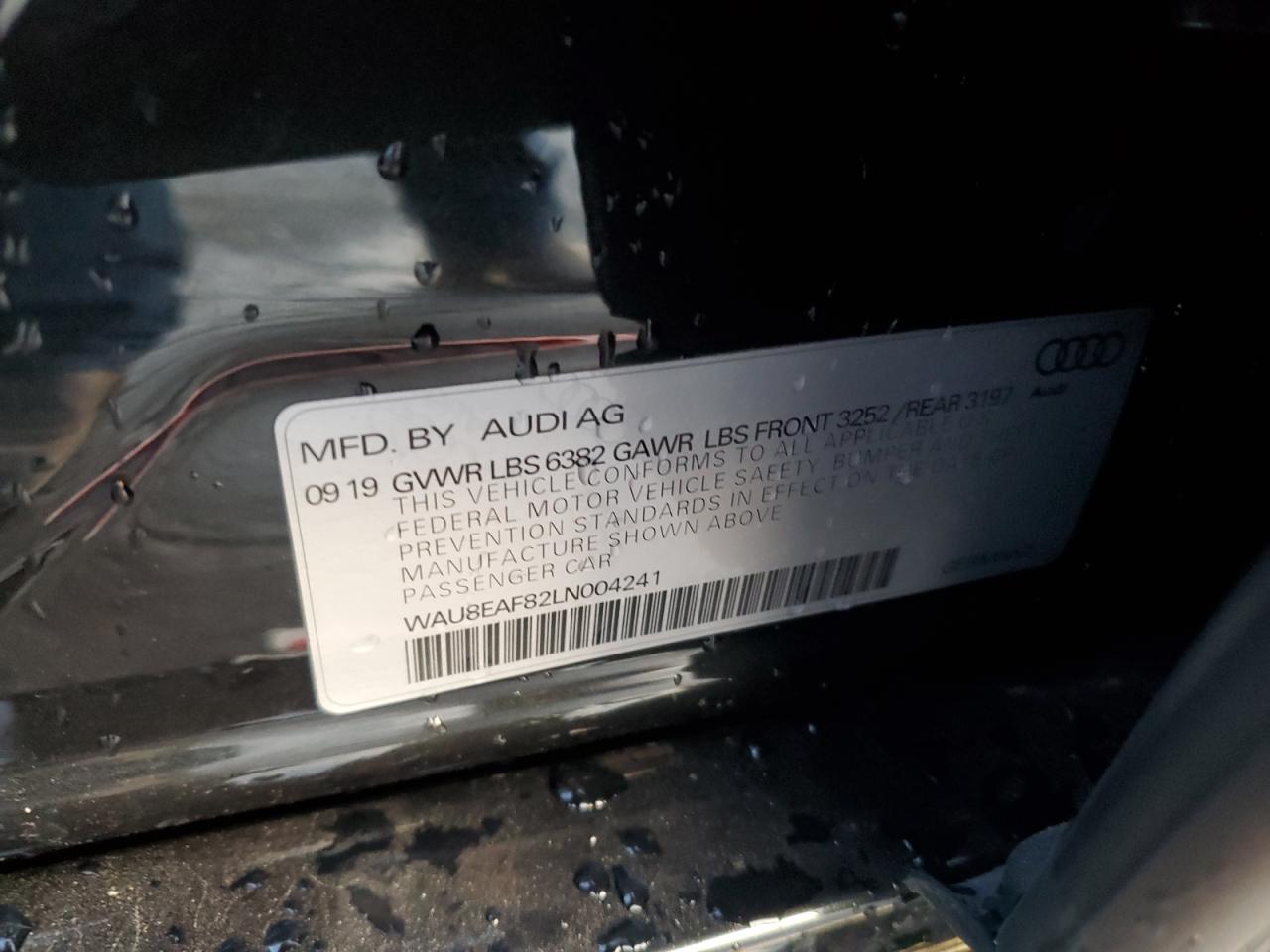 2020 Audi A8 VIN WAU8EAF82LN004241 Copart auction photo, front end damage thumbnail 12