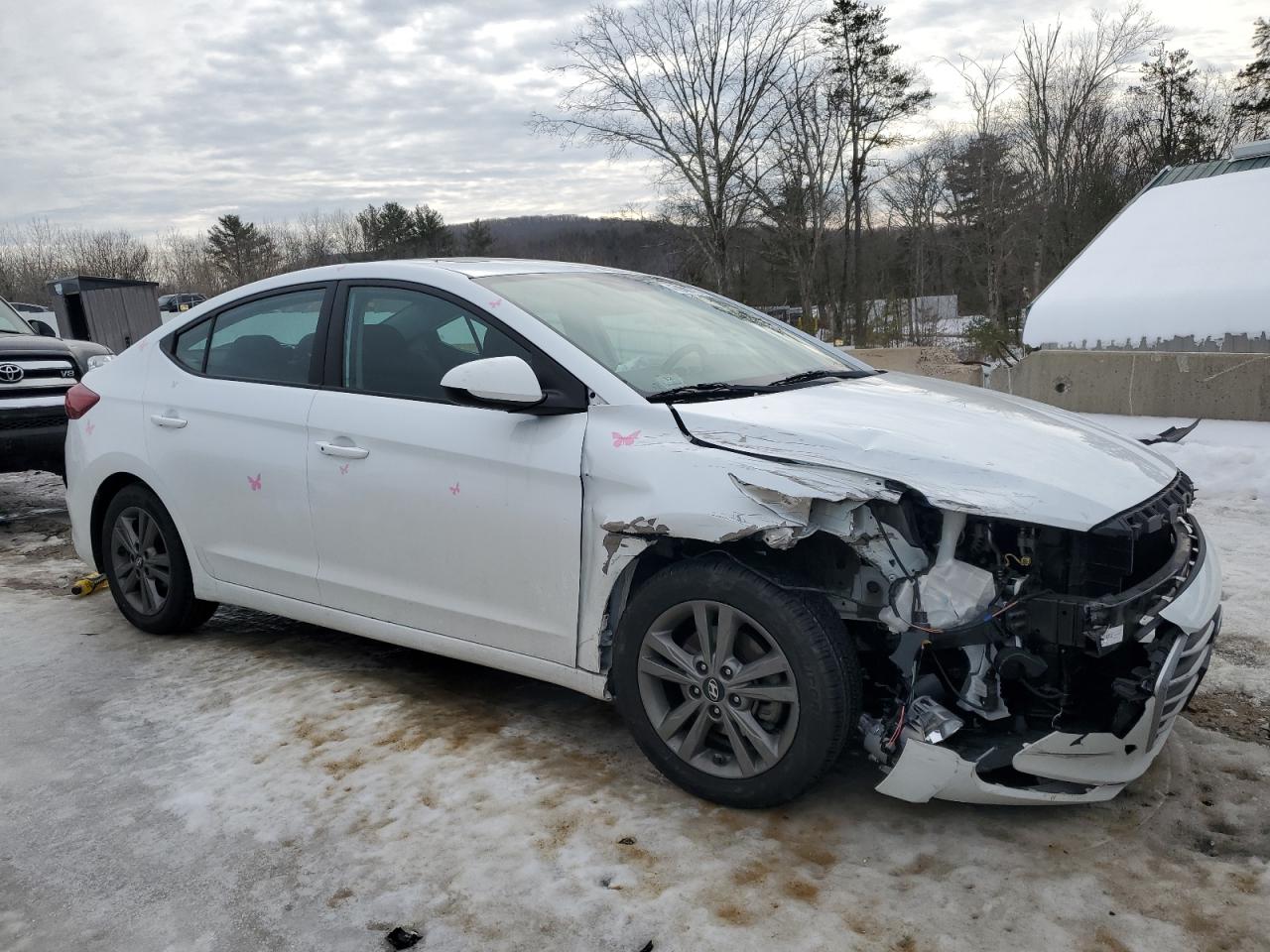 2018 Hyundai Elantra VIN 5NPD84LF6JH251031 Copart auction photo, front end / undercarriage damage thumbnail 4