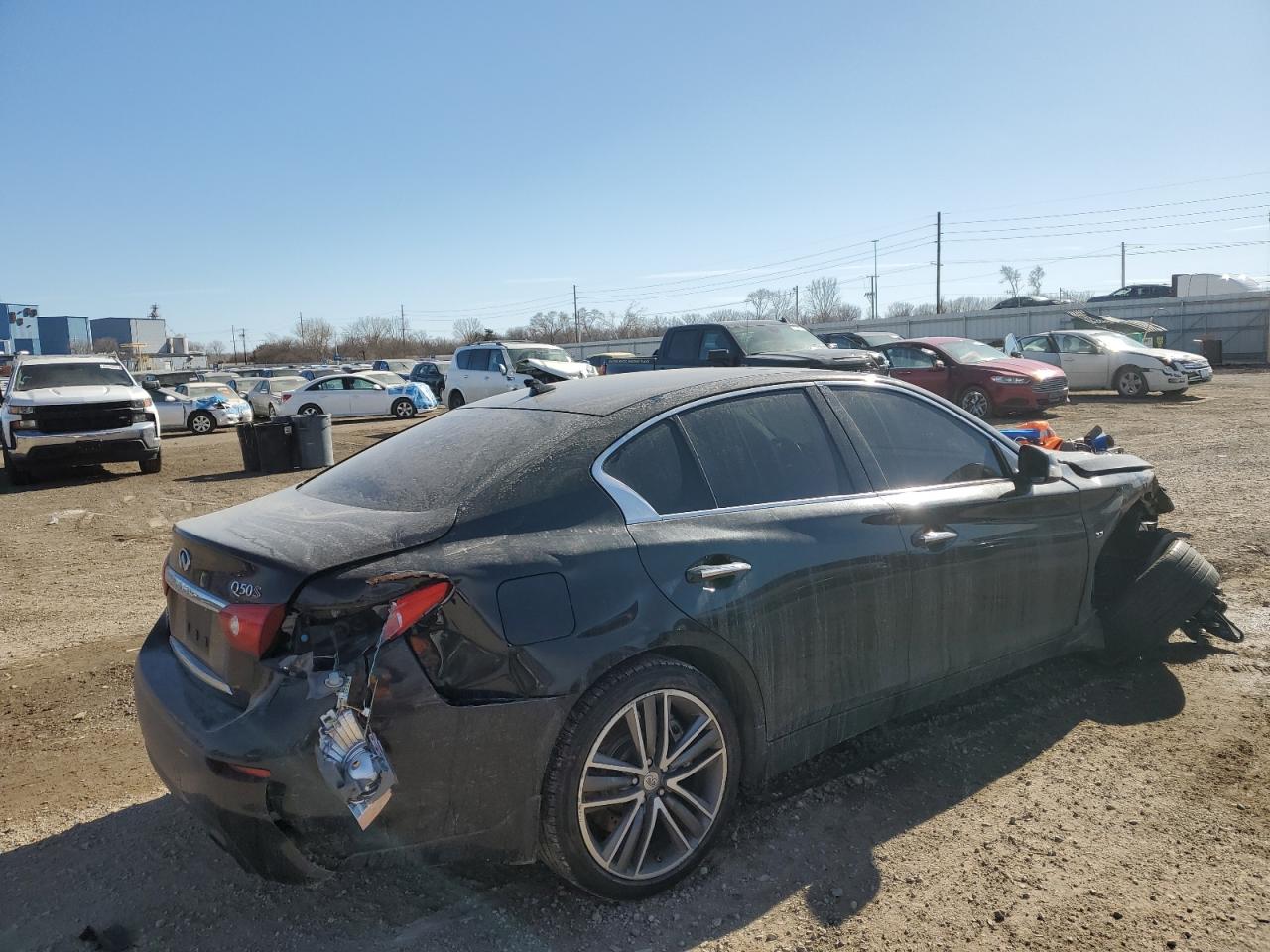 2015 Infiniti Q50 VIN JN1BV7AR3FM412465 Copart auction photo, all over / undercarriage damage thumbnail 3