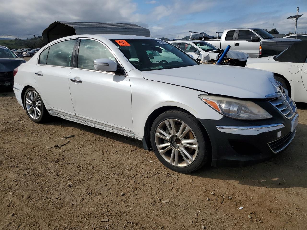 2014 Hyundai Genesis VIN KMHGC4DD7EU264404 Copart auction photo, front end / undercarriage damage thumbnail 4
