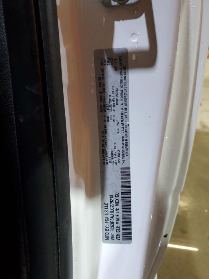 2020 RAM 3500 VIN 3C63R3AJ1LG279218 Copart auction photo, side / rear end damage thumbnail 13