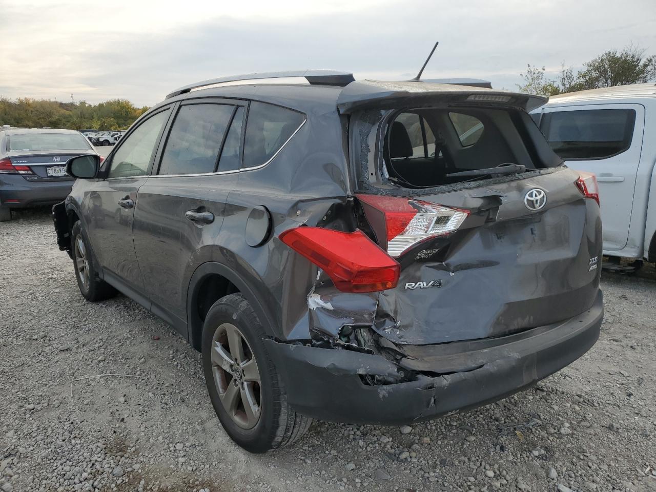 2015 Toyota RAV 4 VIN JTMRFREV2FJ029422 Copart auction photo, rear end / front end damage thumbnail 2