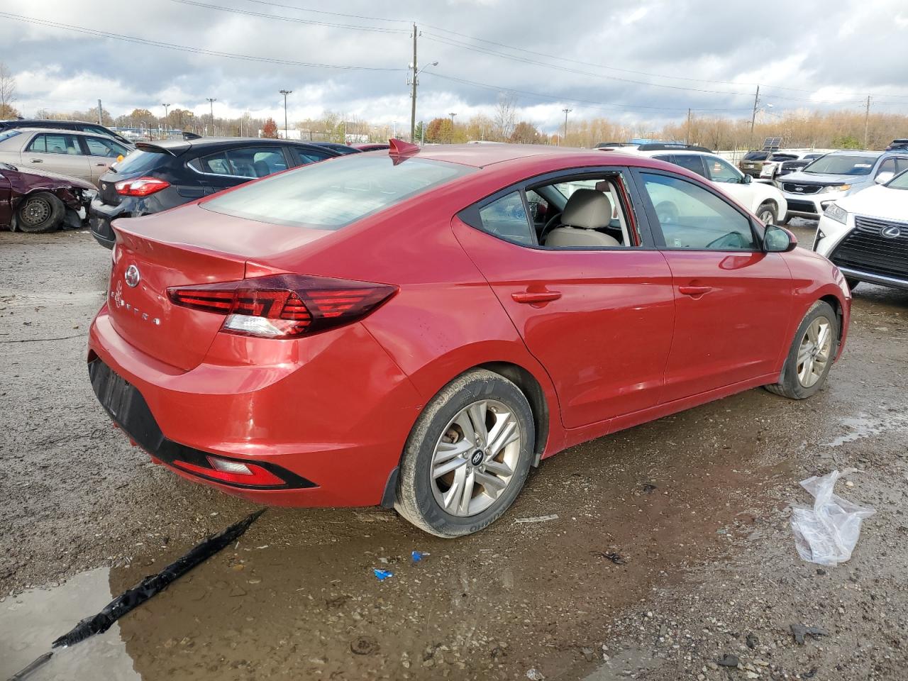 2020 Hyundai Elantra VIN 5NPD84LF3LH518645 Copart auction photo, vandalism damage thumbnail 3