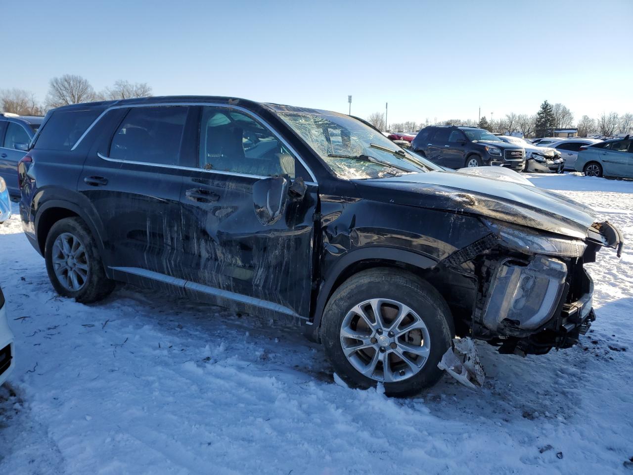 2022 Hyundai Palisade VIN KM8R14HE0NU353183 Copart auction photo, all over damage thumbnail 4