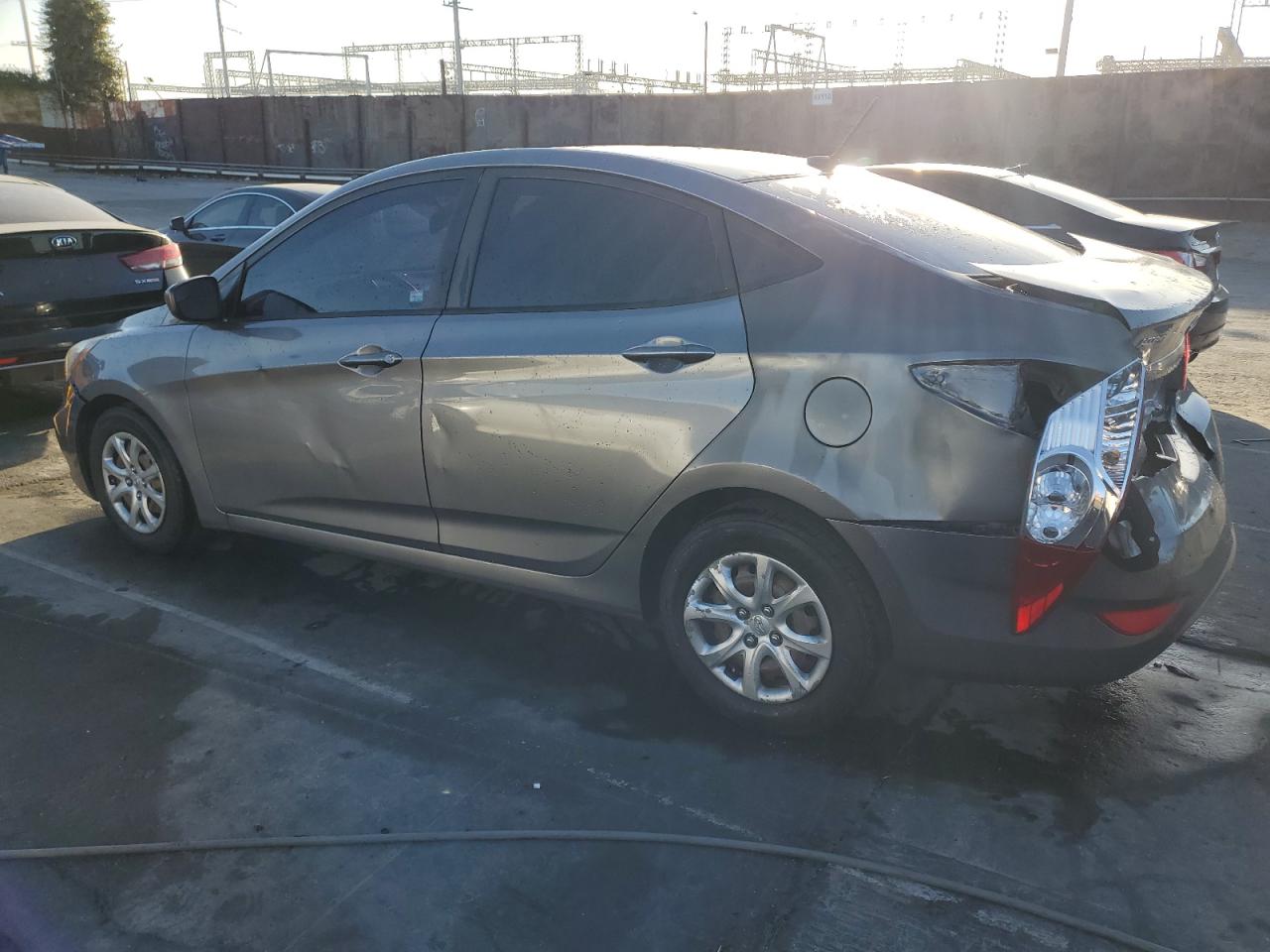 2014 Hyundai Accent VIN KMHCT4AE2EU713418 Copart auction photo, rear end / front end damage thumbnail 2