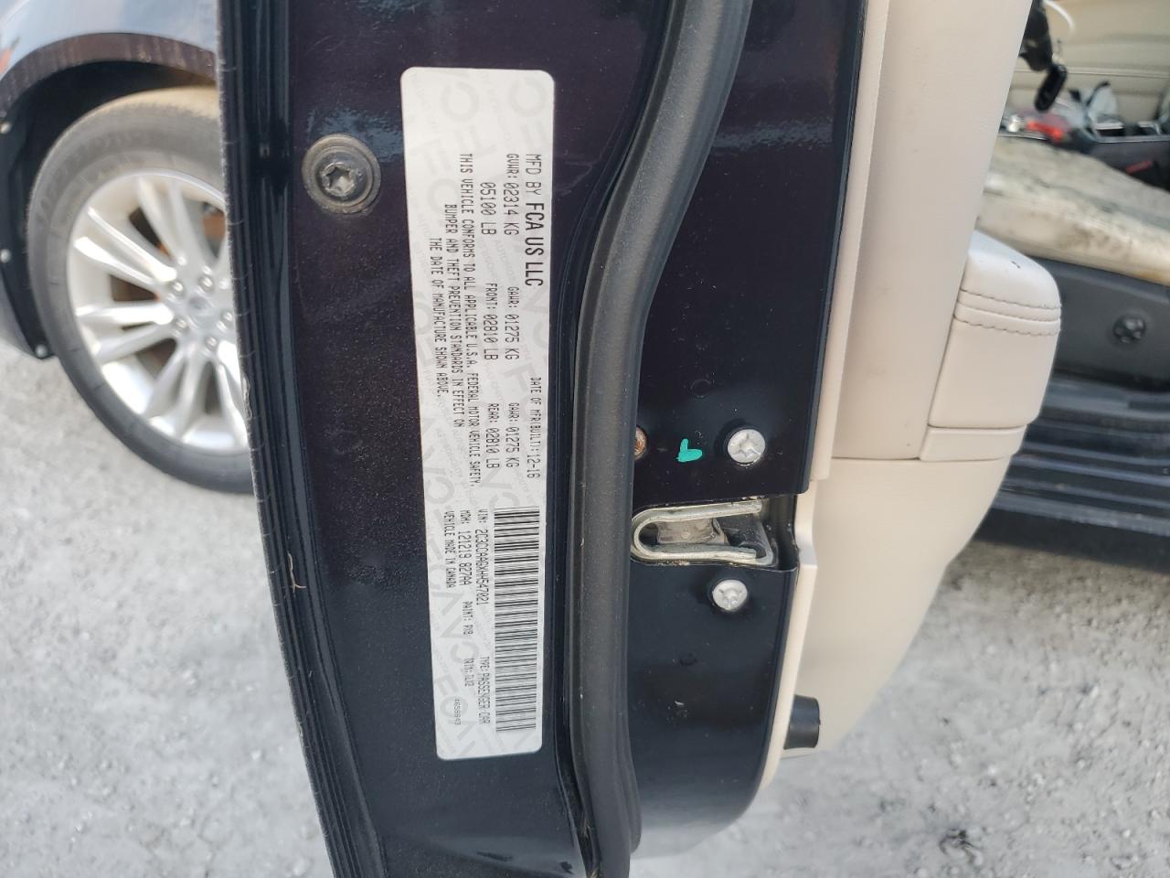 2017 Chrysler 300 VIN 2C3CCAAGXHH547021 Copart auction photo, water/flood damage thumbnail 13