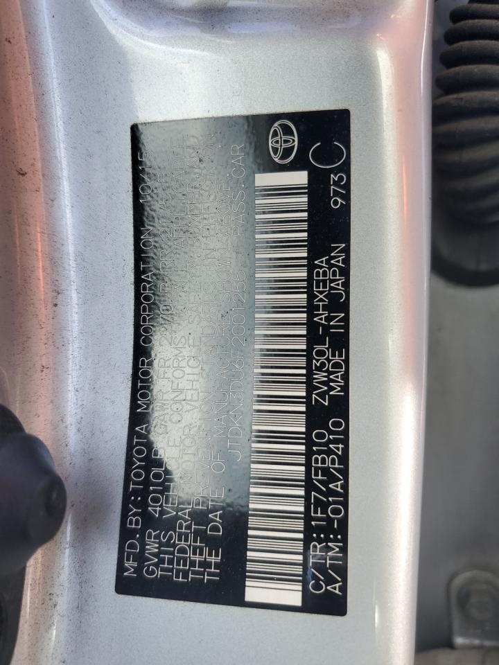 2015 Toyota Prius VIN JTDKN3DU6F2001255 Copart auction photo, front end / side damage thumbnail 13