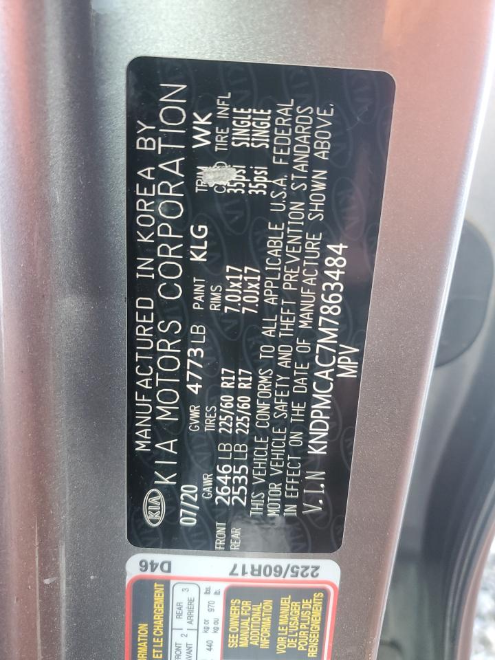 2021 KIA Sportage VIN KNDPMCAC7M7863484 Copart auction photo, side damage thumbnail 14