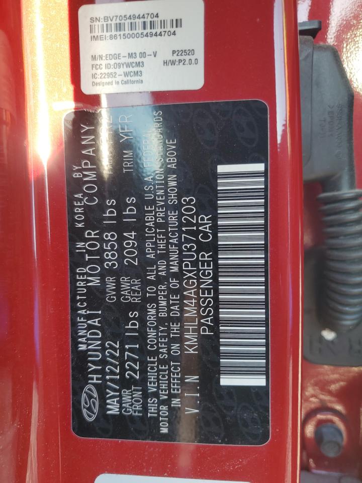 2023 Hyundai Elantra VIN KMHLM4AGXPU371203 Copart auction photo, side / rear end damage thumbnail 12