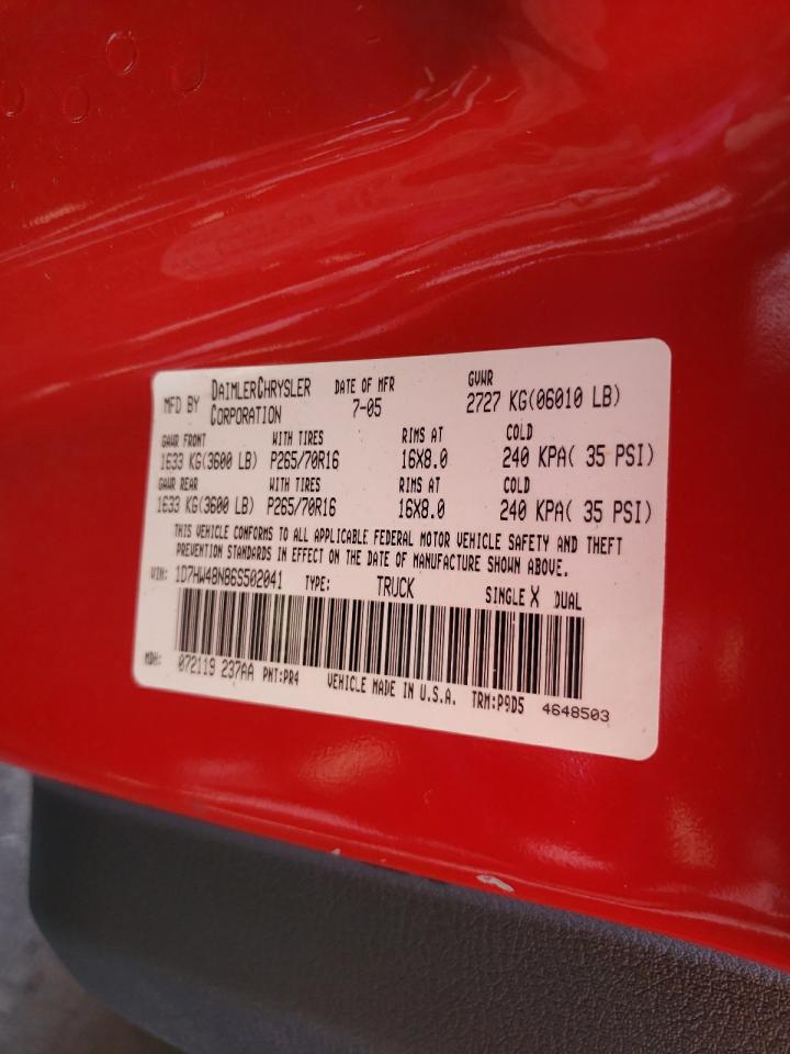 2006 Dodge Dakota VIN 1D7HW48N86S502041 Copart auction photo, side / minor dent/scratches damage thumbnail 13