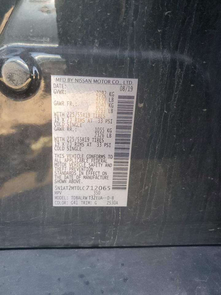 2020 Nissan Rogue VIN 5N1AT2MT0LC712065 Copart auction photo, front end / rear end damage thumbnail 13