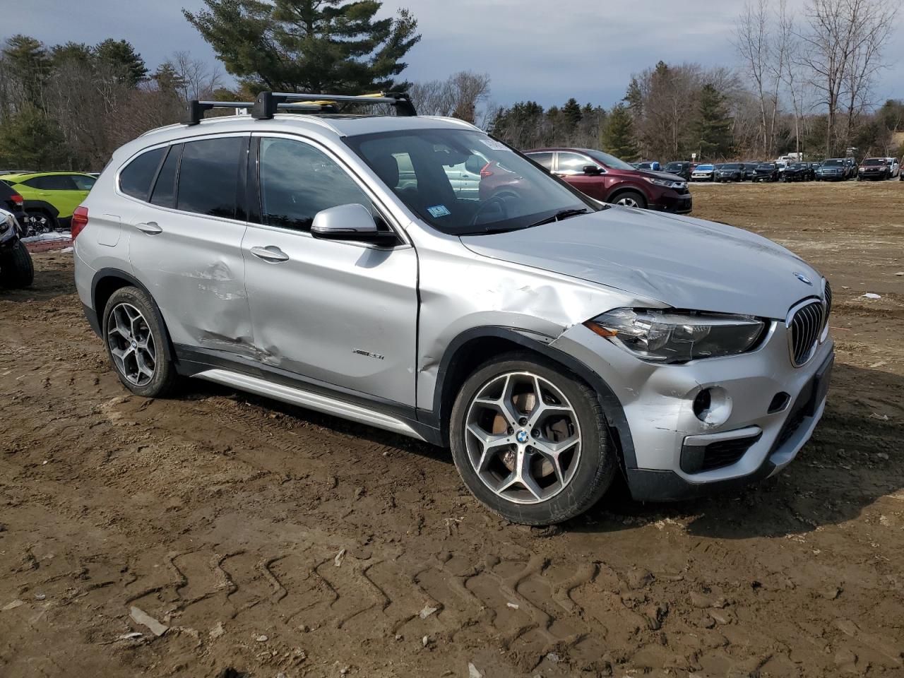 2018 BMW X1 VIN WBXHT3C39J5K24568 Copart auction photo, side / front end damage thumbnail 4