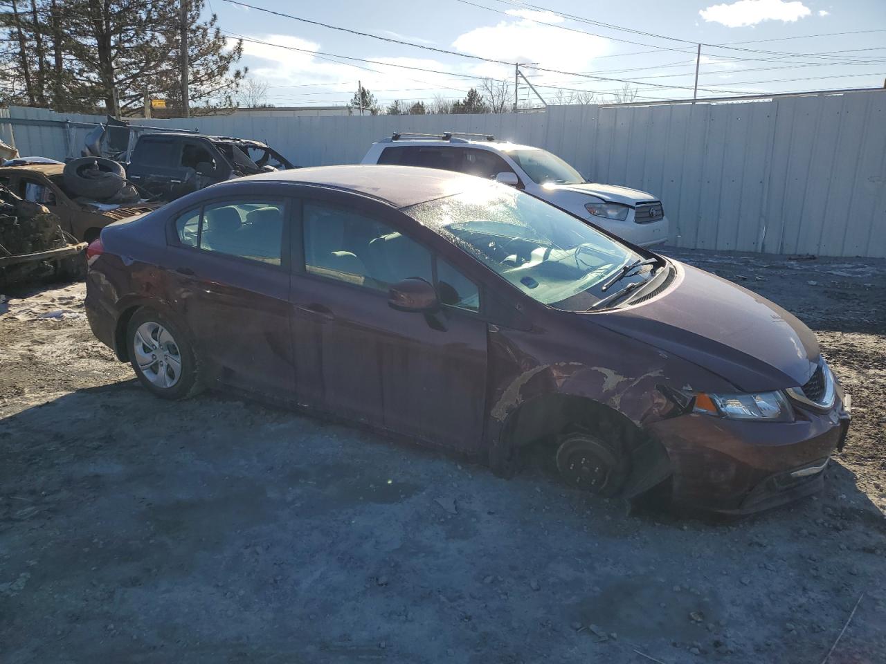 2013 Honda Civic VIN 2HGFB2F58DH565893 Copart auction photo, front end / undercarriage damage thumbnail 4