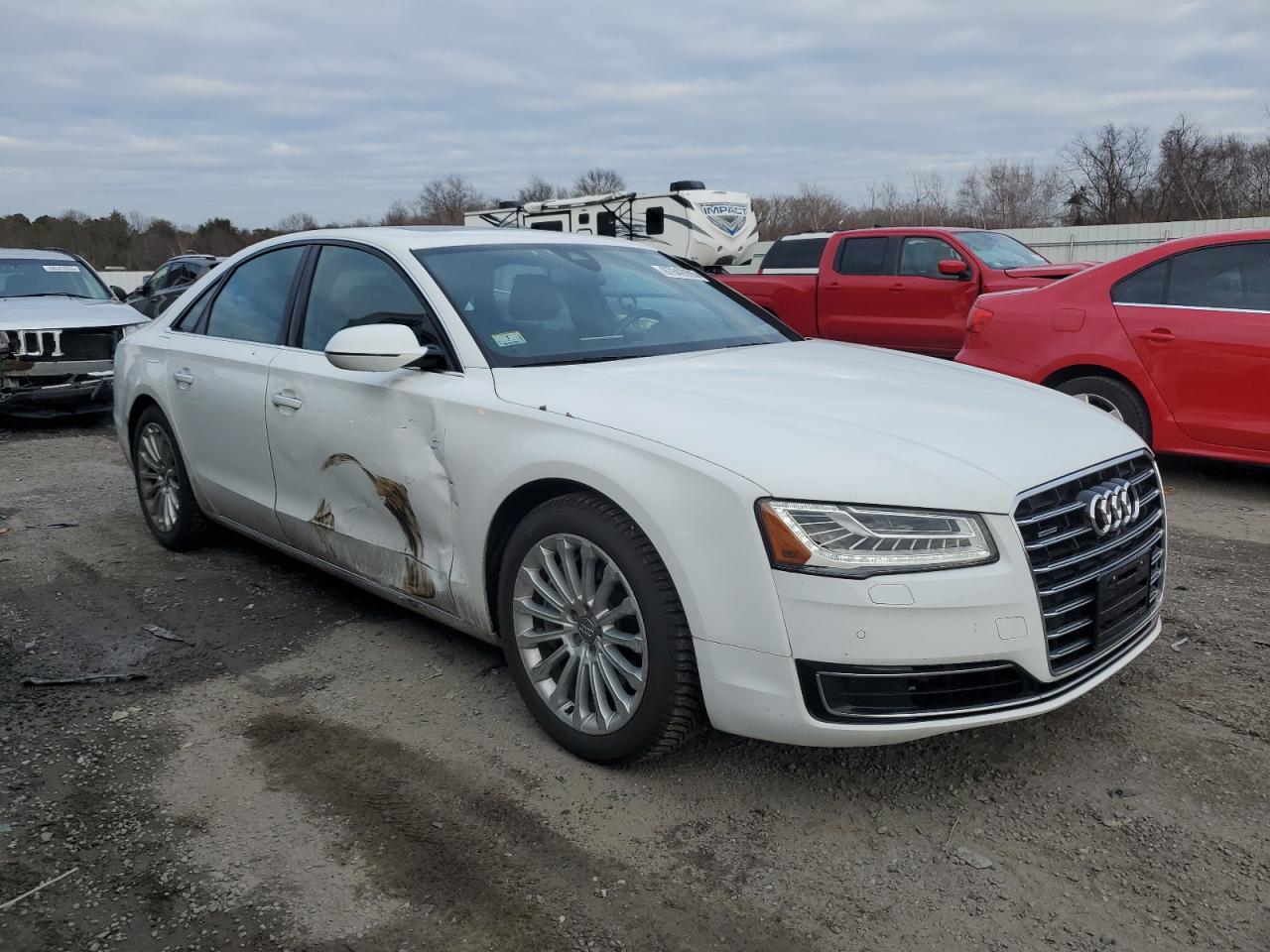 2015 Audi A8 VIN WAUJGAFD9FN003570 Copart auction photo, all over damage thumbnail 4
