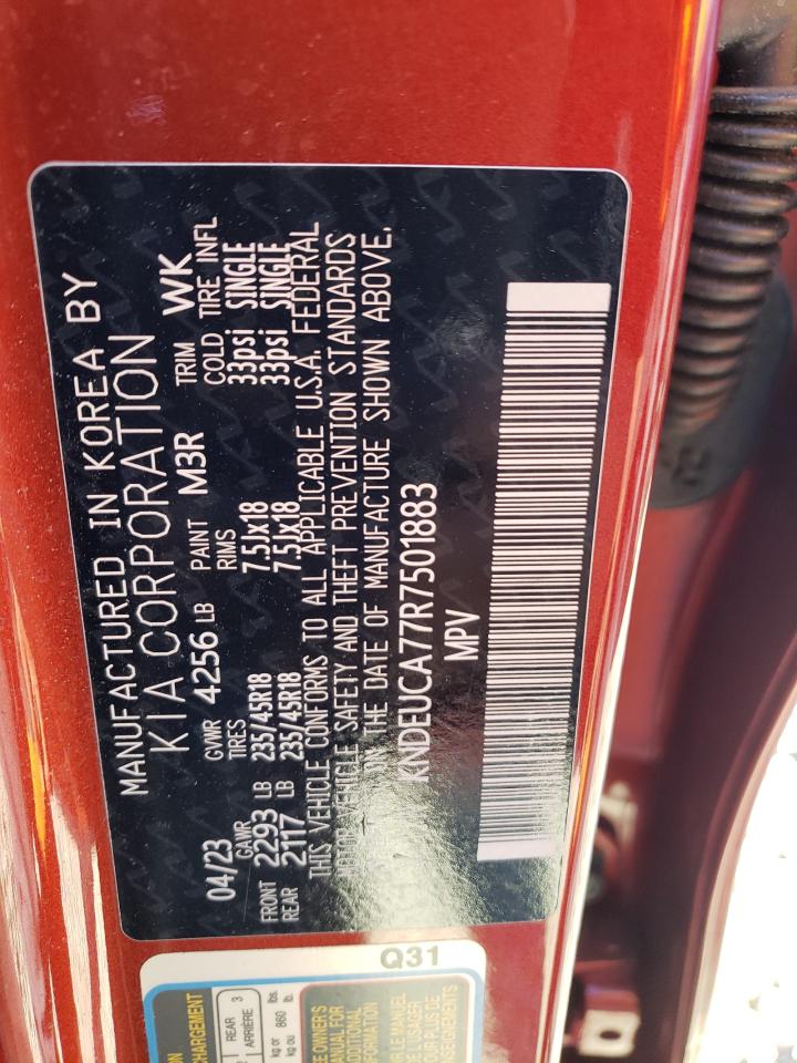 2024 KIA Seltos VIN KNDEUCA77R7501883 Copart auction photo, front end damage thumbnail 12