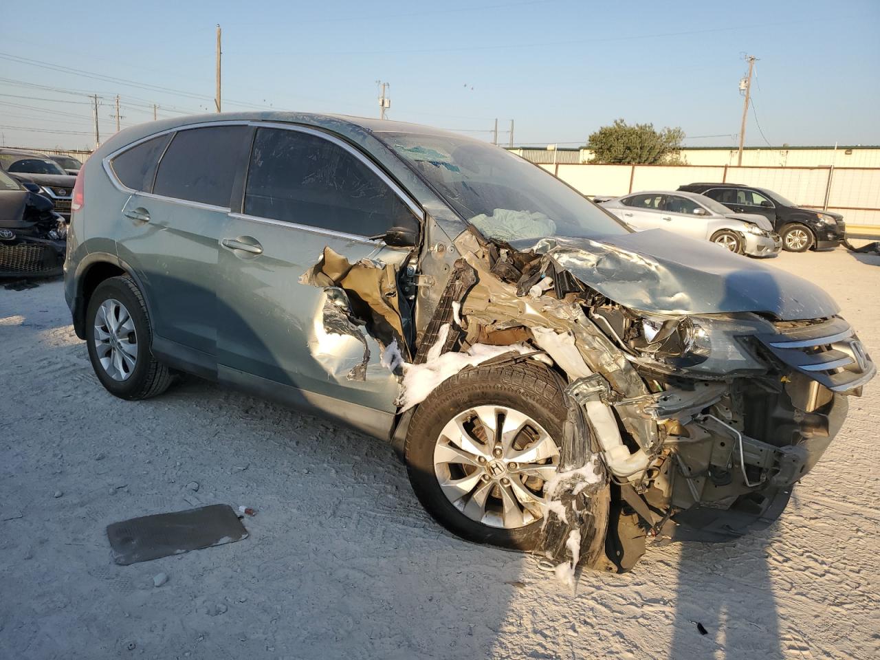 2012 Honda CR-V VIN 5J6RM4H55CL022799 Copart auction photo, front end / side damage thumbnail 4