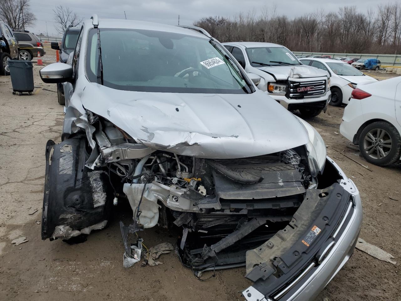 2014 Ford Escape VIN 1FMCU0JX3EUD57360 Copart auction photo, all over damage thumbnail 5