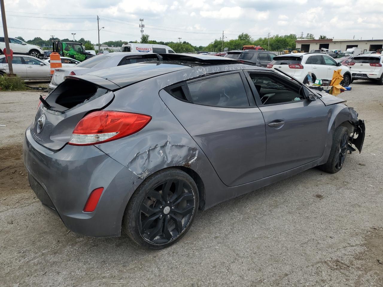 2012 Hyundai Veloster VIN KMHTC6AD2CU043871 Copart auction photo, rollover damage thumbnail 3