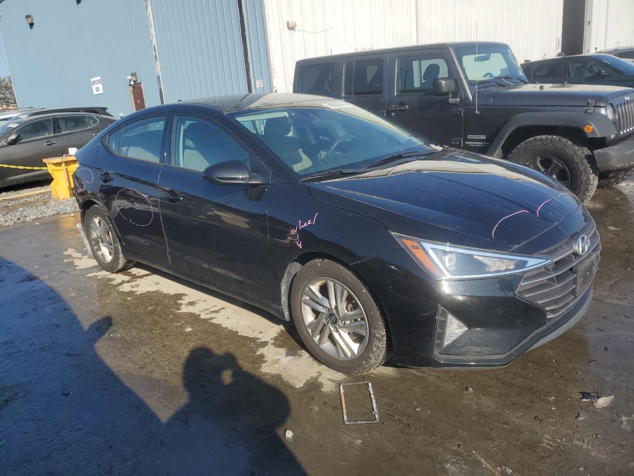 2019 Hyundai Elantra VIN 5NPD84LF8KH446484 Copart auction photo, side / rear end damage thumbnail 4