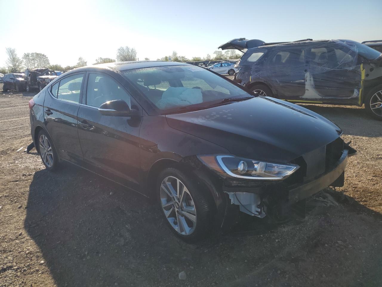 2018 Hyundai Elantra VIN KMHD84LF6JU570897 Copart auction photo, front end / side damage thumbnail 4