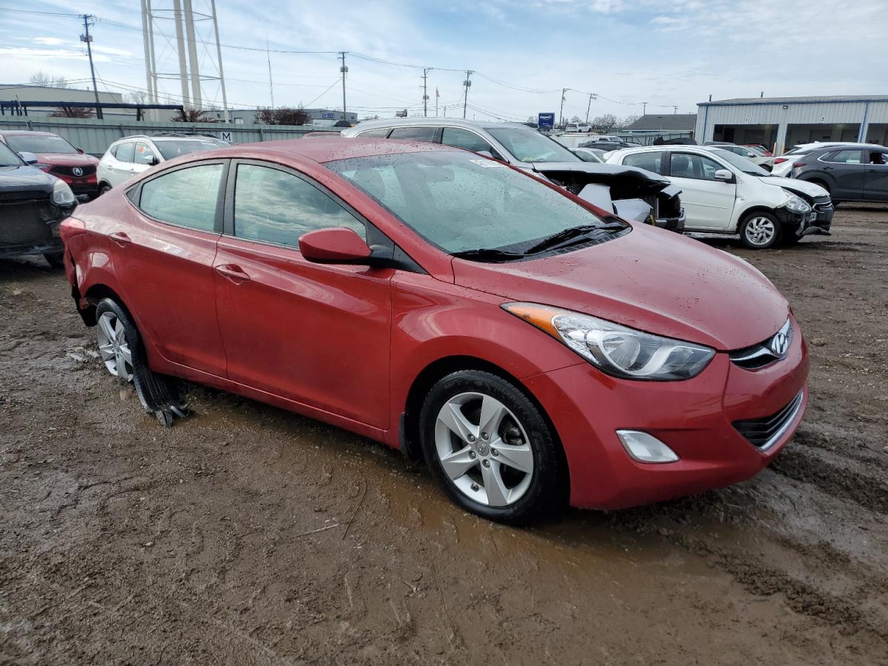 2013 Hyundai Elantra VIN KMHDH4AE9DU864535 Copart auction photo, rear end damage thumbnail 4