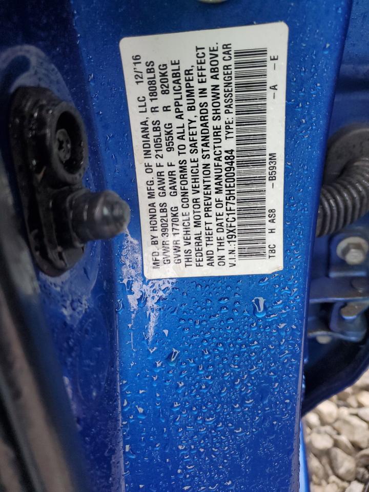 2017 Honda cb VIN 19XFC1F75HE009484 Copart auction photo, front end damage thumbnail 14