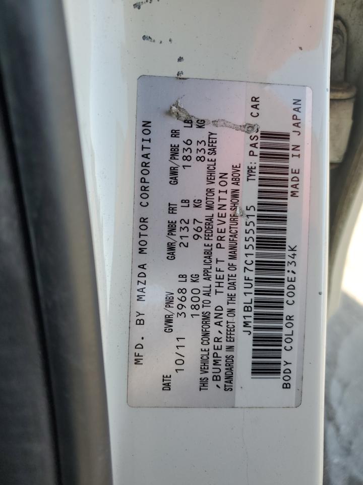 2012 Mazda 3 VIN JM1BL1UF7C1555515 Copart auction photo, minor dent/scratches damage thumbnail 12