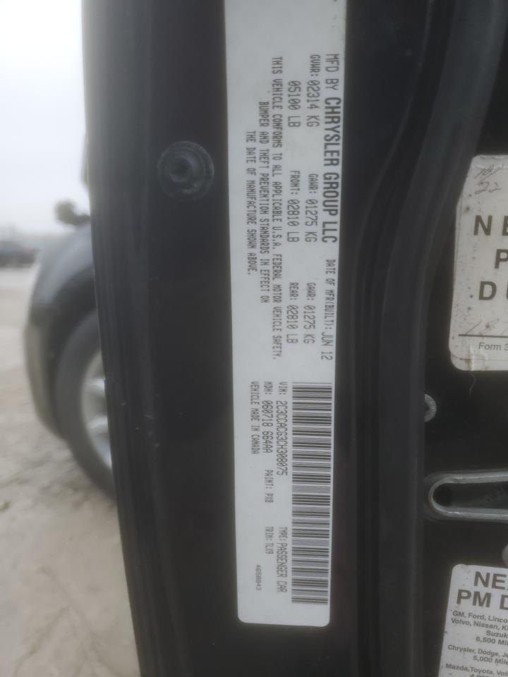 2012 Chrysler 300 VIN 2C3CCACG3CH308075 Copart auction photo, front end damage thumbnail 14