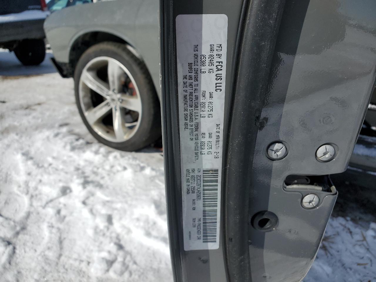 2018 Dodge Challenger VIN 2C3CDZBTXJH259691 Copart auction photo, front end / side damage thumbnail 12
