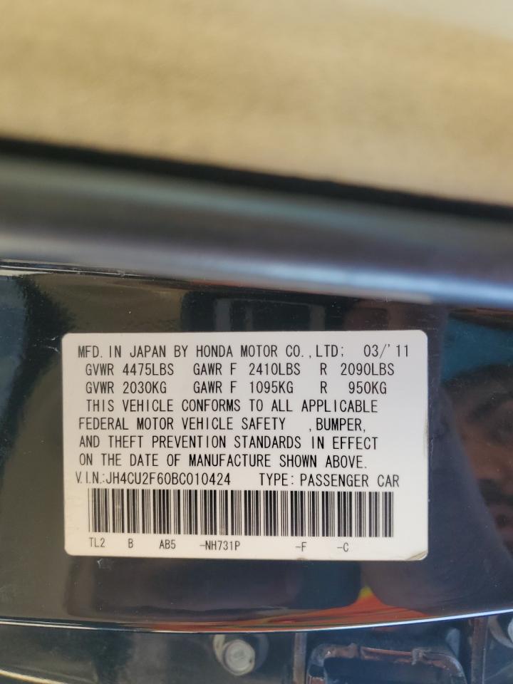 2011 Acura TSX VIN JH4CU2F60BC010424 Copart auction photo, front end damage thumbnail 13