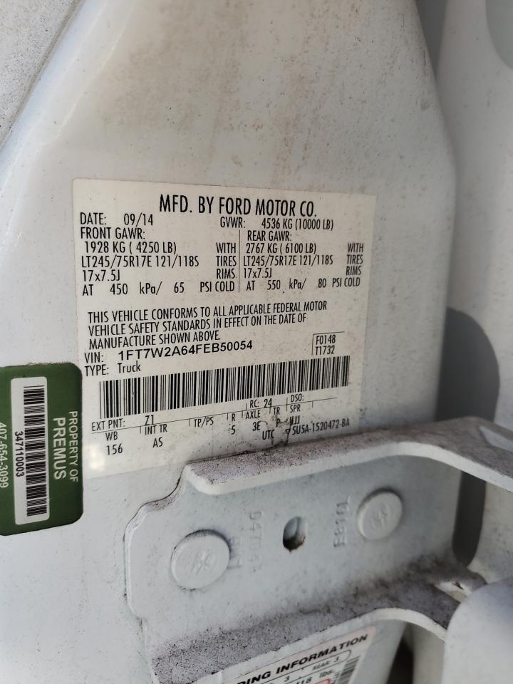 2015 Ford F250 VIN 1FT7W2A64FEB50054 Copart auction photo, front end damage thumbnail 10