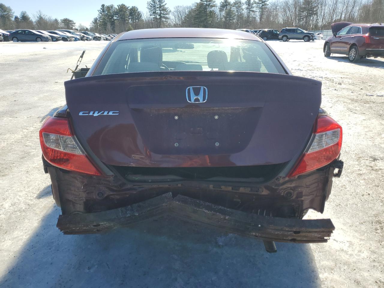 2012 Honda Civic VIN 2HGFB2F5XCH609133 Copart auction photo, rear end damage thumbnail 6